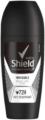 Shield Men Invisible Black and White Antiperspirant Roll-On Deodorant 50ml