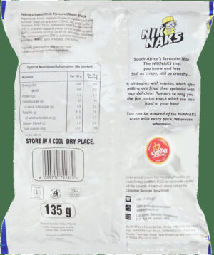 Niknaks Sweet Chilli Flavoured Maize Snack 135g