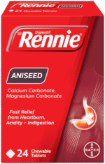 Rennie Aniseed Heartburn & Indigestion Chewable Tablets 24pk