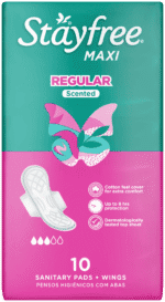 Stayfree Maxi Regular Scented Sanitary Pads with Wings 10pk