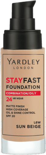 Yardley Stayfast Sun Beige SPF 20 24HR Liquid Foundation 30ml