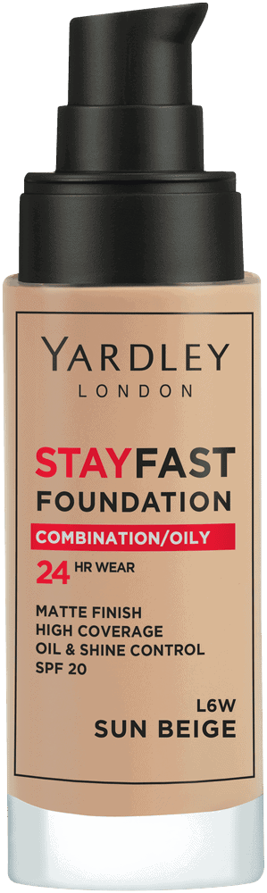 Yardley Stayfast Sun Beige SPF 20 24HR Liquid Foundation 30ml