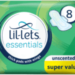 Lil-lets Essentials Unscented Thick Pads with Wings 8pk
