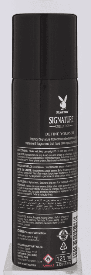 Playboy Signature Collection Ambition Cologne Deodorant 125ml