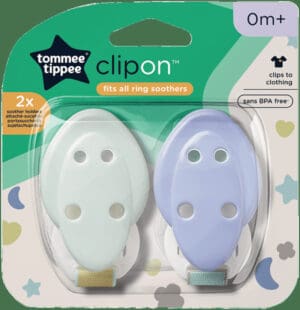 Tommee Tippee ClipOn Assorted Soother Holders 2pk