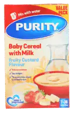 Purity From 7 Months Fruity Custard Flavour Baby Cereal with Milk 450g