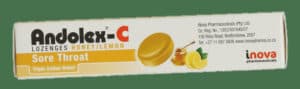 Andolex-c Honey Lemon Sore Throat Lozenges 16pk