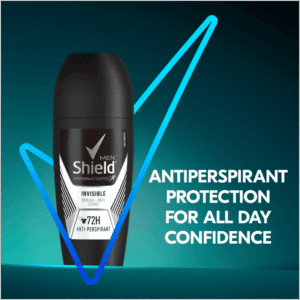 Shield Men Invisible Black and White Antiperspirant Roll-On Deodorant 50ml