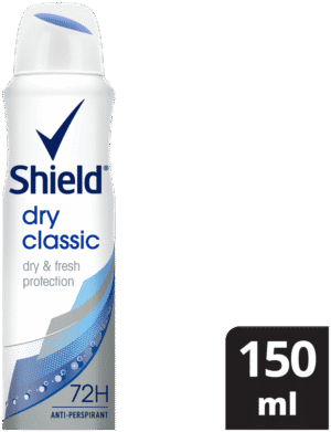 Shield Women Dry Classic Antiperspirant Deodorant Body Spray 150ml