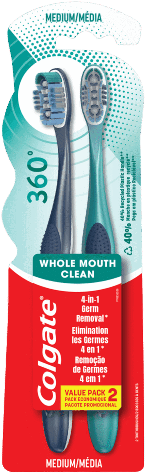 Colgate 360° Medium Toothbrush 2pk