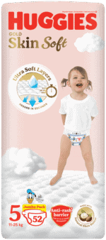 Huggies Gold Size 5 Skin Soft Disposable Nappies 52pk