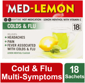 Med-lemon Lemon Menthol Flavour Hot Medication 18pk