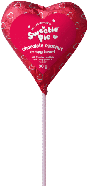 Sweetie Pie Chocolate Coconut Crispy Heart Lolly 30g