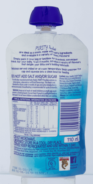 Purity From 8 Months Dairy with Tropical Fruit Yogi 110ml