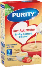 Purity From 7 Months Fruity Custard Flavour Baby Cereal with Milk 450g