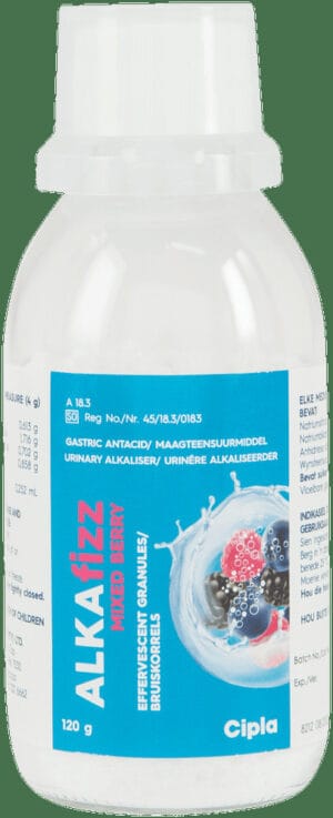 Alka Fizz Mixed Berry Flavour Gastric Antacid Effervescent Granules 120g