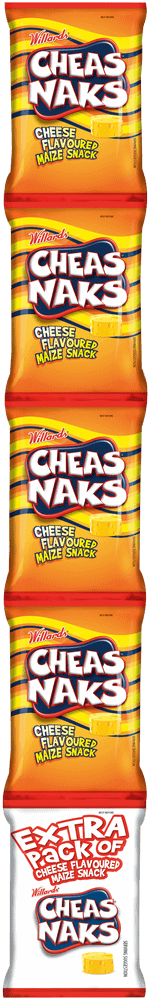 Willards Cheasnaks Cheese Flavoured Maize Snack 5 x 22g