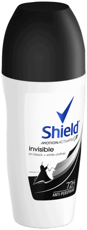 Shield Women Invisible Black and White Antiperspirant Roll-On Deodorant 50ml