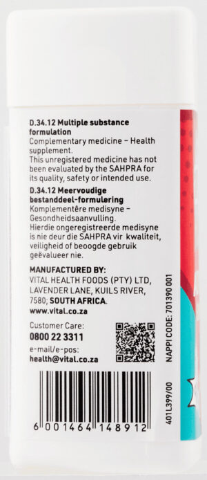 Vital Kids Multivitamin Raspberry Flavour A-Z Multivitamin Chewable Tablets 60pk