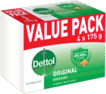 Dettol Original Hygiene Bath Bar Soap 4 x 175g