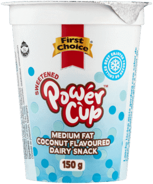 First Choice Power Cup Coconut Flavoured Medium Fat Dairy Snack 150g