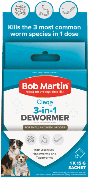 Bob Martin Clear Plus 3-in-1 Dewormer Powder for Dogs 15g