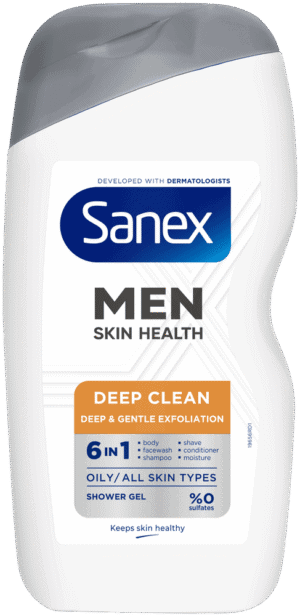 Sanex Men Skin Health Deep Clean 6-in-1 Shower Gel 500ml