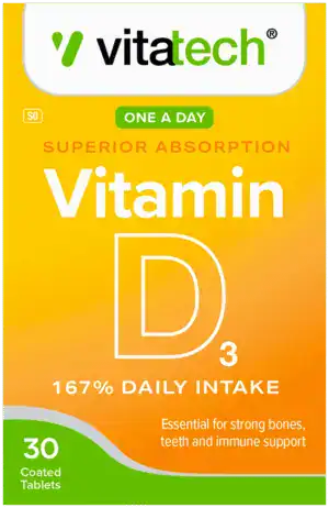 Vitatech Vitamin D3 Coated Tablets 30pk