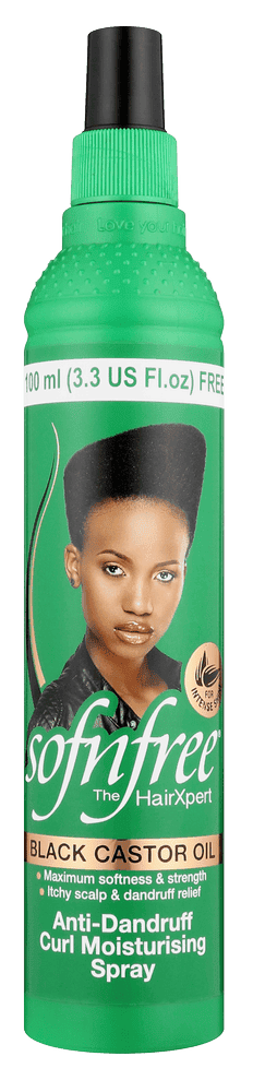 Sofnfree Black Castor Oil Anti-Dandruff Curl Moisturising Spray 350ml