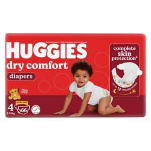 image-0 Huggies Dry Comfort Size 4 Disposable Nappies 66pk