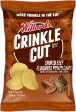 Willards Crinkle Cut Smoked Beef Flavoured Potato Chips 120g