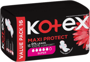 Kotex Maxi Protect Super Sanitary Pads with Wings 16pk