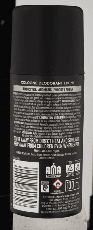 Status Ebony Cologne Deodorant Spray 130ml
