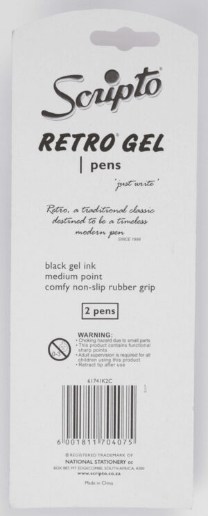 Scripto Retro Medium Gel Pen 2s