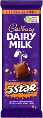 Cadbury Dairy Milk 5 Star Chocolate 80g