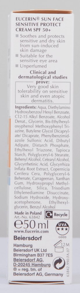 Eucerin Sun Protection SPF 50+ Sensitive Protect Sun Cream 50ml