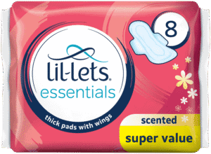 image-0 Lil-lets Essentials Scented Thick Pads with Wings 8pk