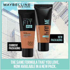 Maybelline Fit Me Warm Tan Matte & Poreless Liquid Foundation 30ml