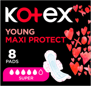 Kotex Maxi Protect Super Sanitary Pads with Wings 8pk