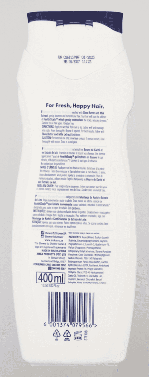 Shower To Shower Shea Butter & Milk Extract Shampoo 400ml