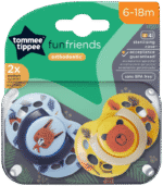Tommee Tippee Fun Friends 6-18 Months Orthodontic Soothers 2pk