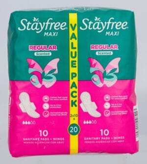 Stayfree Maxi Regular Sanitary Pads with Wings 20pk
