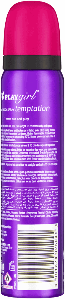 Playgirl Temptation Perfumed Body Spray 90ml