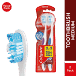 Colgate 360° Medium Optic White Toothbrush 2pk