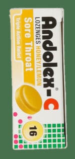 Andolex-c Honey Lemon Sore Throat Lozenges 16pk