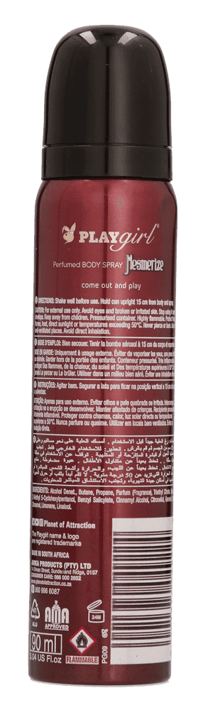 Playgirl Mesmerize Perfumed Body Spray 90ml