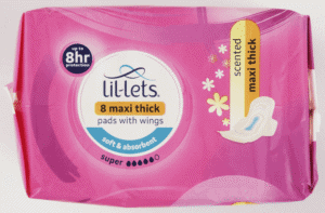 Lil-lets Super Maxi Thick Scented Pads with Wings 8pk