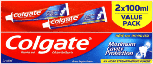 Colgate Maximum Cavity Protection Regular Flavour Fluoride & Calcium Toothpaste Value Pack 2 x 100ml