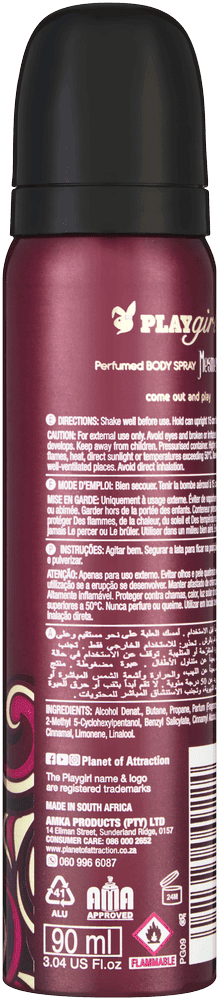Playgirl Mesmerize Perfumed Body Spray 90ml