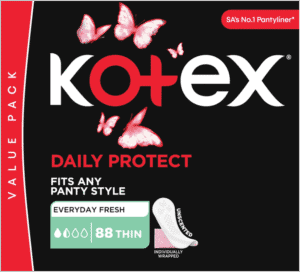Kotex Daily Protect Thin Unscented Pantyliners 88pk